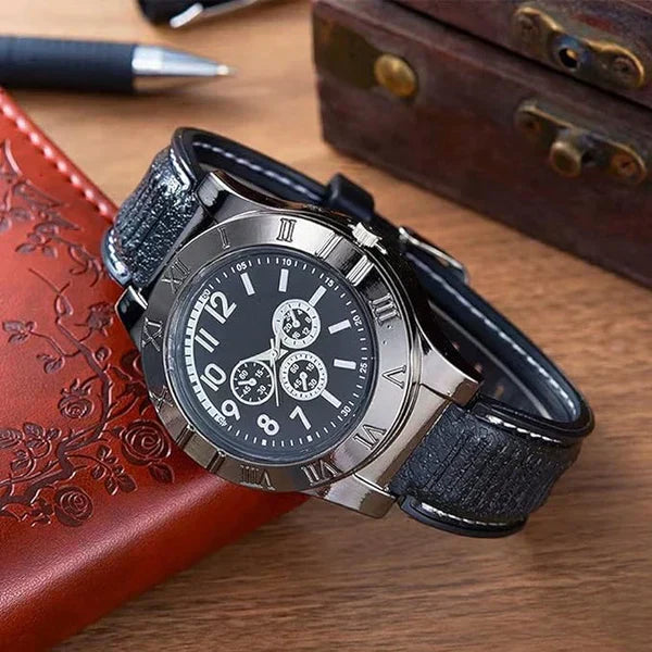 Nooré™Men's Military USB Lighter Watch