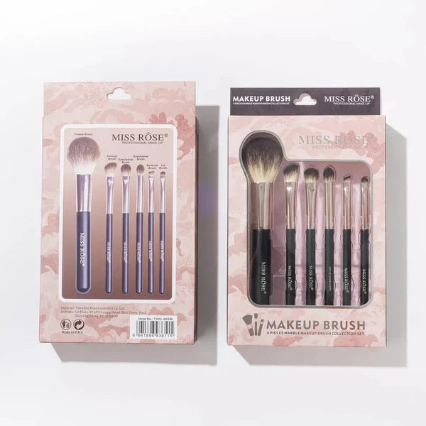 Professional 6 Marble Makeup Brush Set  مجموعة فرش مكياج احترافية 6 قطع – ماربل